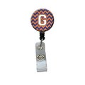 Carolines Treasures Letter G Chevron Blue and Orange No.3 Retractable Badge Reel CJ1060-GBR